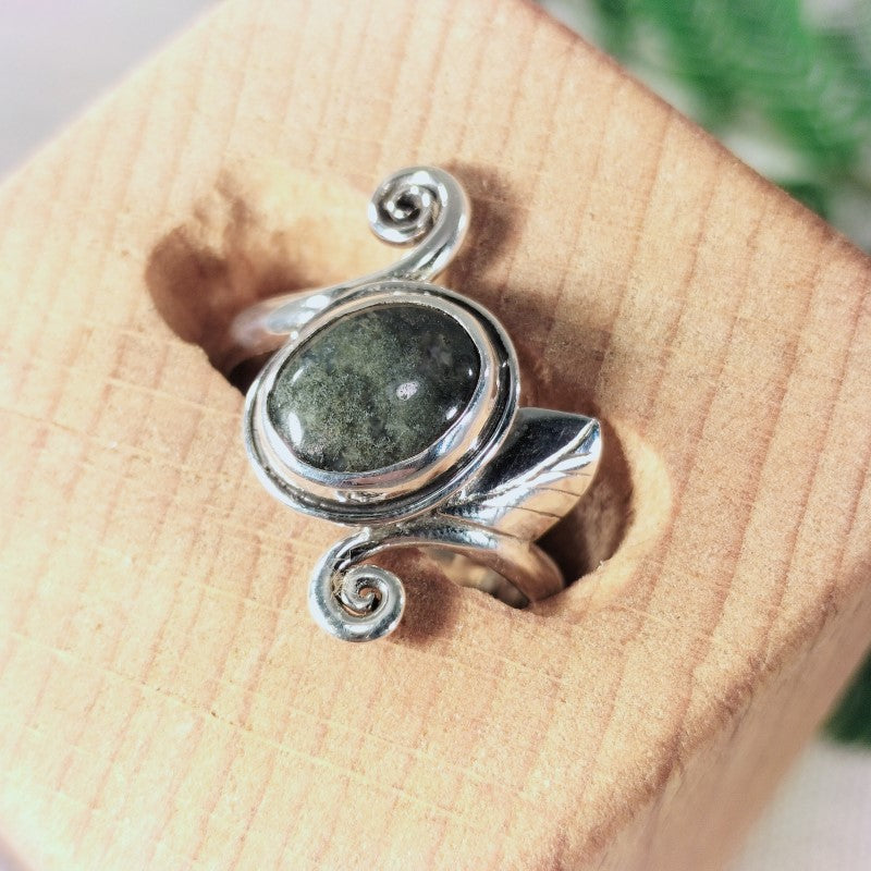 Ellia - Silver & Moss Agate